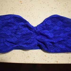 VS PINK Royal Blue Lace Bandeau- Size M